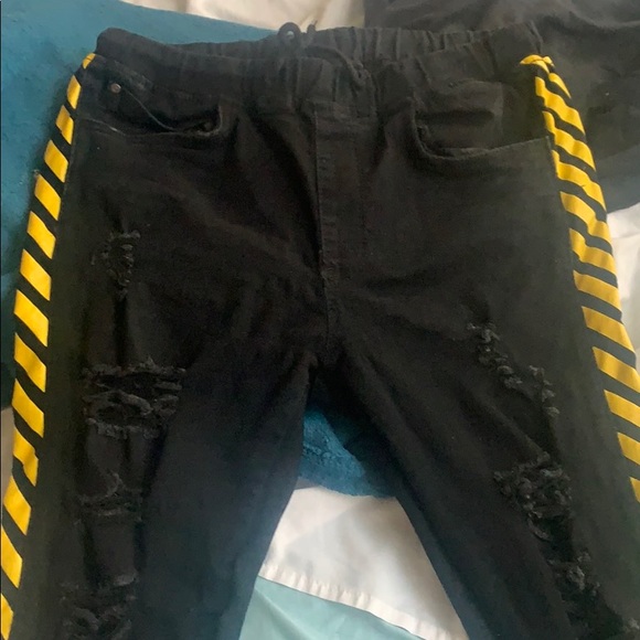 Nice caution sign jeans comfortable - Picture 1 of 5